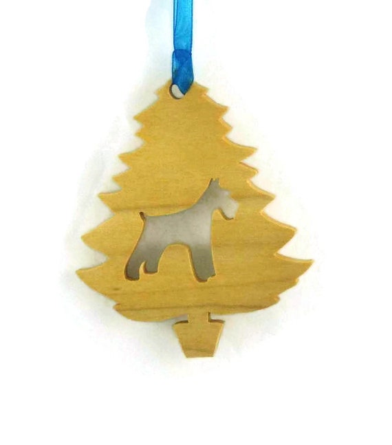 Schnauzer Christmas Ornament Handmade From Poplar Wood