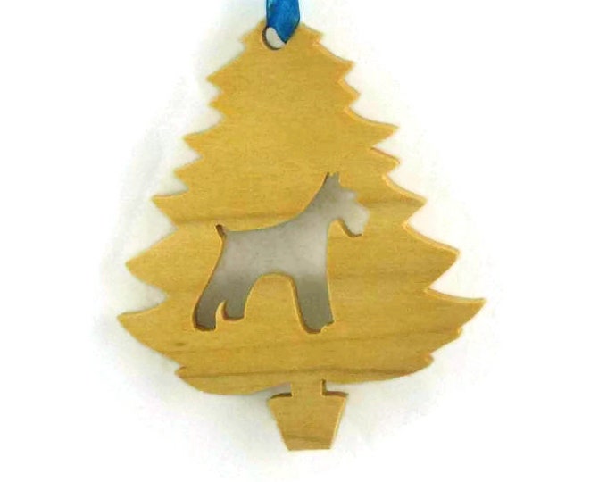 Schnauzer Christmas Ornament Handmade From Poplar Wood