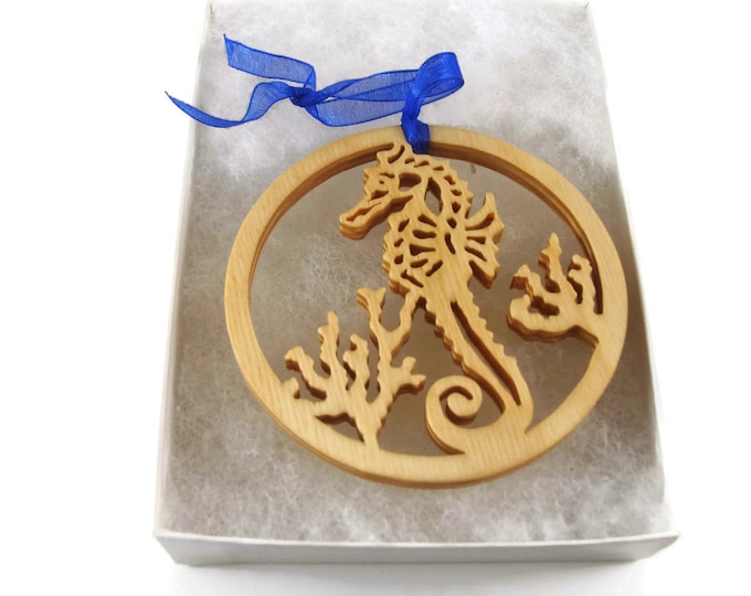 Sea Horse Christmas Ornament Handmade From Birch Wood By KevsKrafts NB-004 - M2