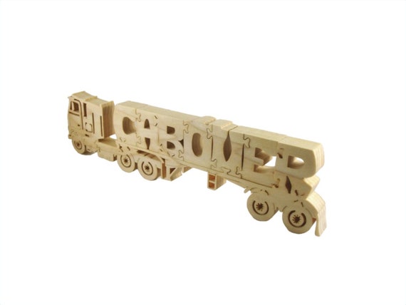 Cabover Semi Tractor Trailer Puzzle Handmade From Hardwood By KevsKrafts