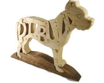 Pit Bull Terrier Dog Jigsaw Puzzle Handmade By KevsKrafts