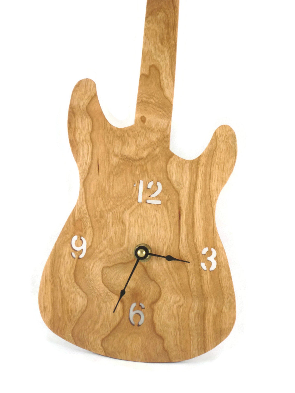 Guitar Wall Hanging Clock Handmade From Cherry Wood Fender Etsy