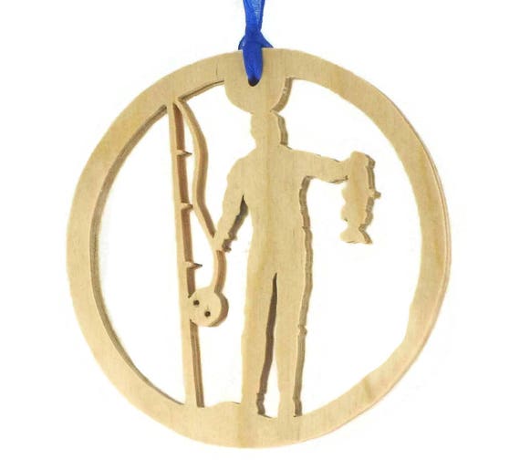 Catch Of The Day Fishing Christmas Ornament Handmade From Birch Plywood, NB-4-1