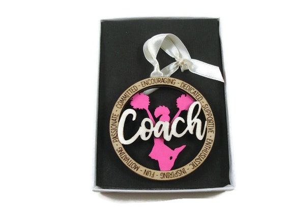 Cheerleader Coach Christmas Ornament Laser Engraved And Hand Painted