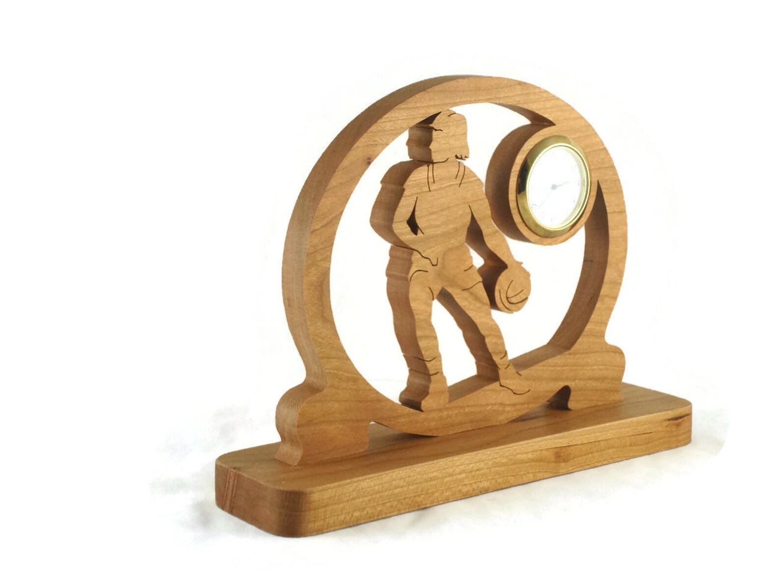 Basketball Desk Clock Handcrafted From Cherry Wood NFB1 Etsy