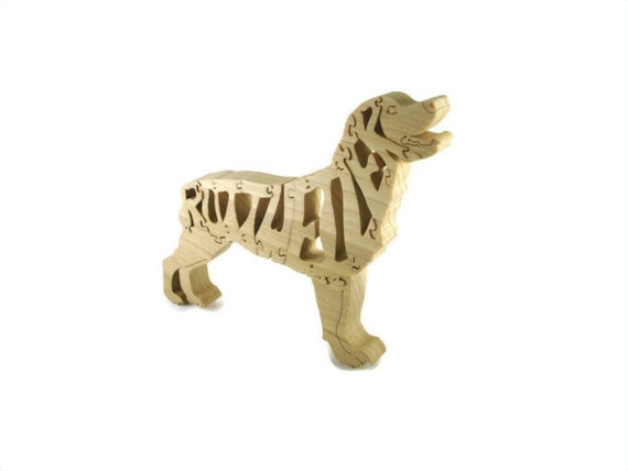 Rottweiler Wood Scroll Saw Puzzle Handmade From Poplar Hardwood