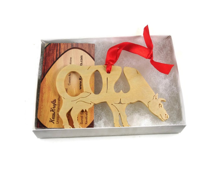 Cow Christmas Ornament Handmade From Birch Wood By KevsKrafts