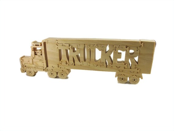 Trucker Semi Truck Wood Jigsaw Puzzle Handmade By KevsKrafts