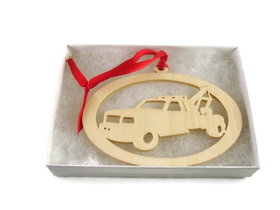 Wrecker Or Tow Truck Christmas Ornament Handmade From Birch Wood By KevsKrafts BN-10