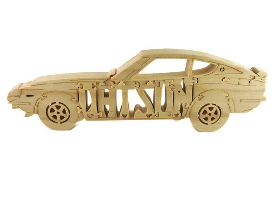 NEW Vintage Datsun 240Z Coupe Automobile Sports Car Wooden Puzzle Toy 11 Parts 