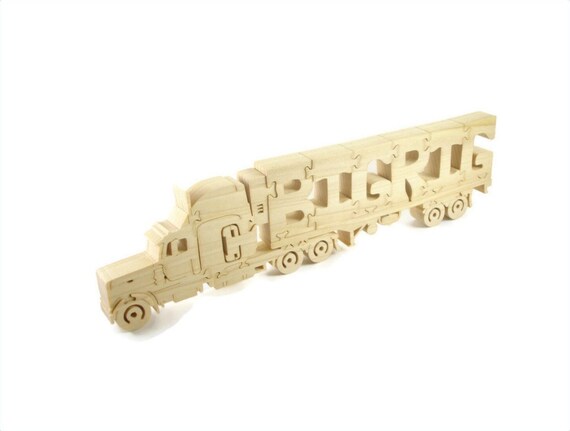 Semi Truck Big Rig Jigsaw Puzzle Handmade From Hardwood Lumber By KevsKrafts
