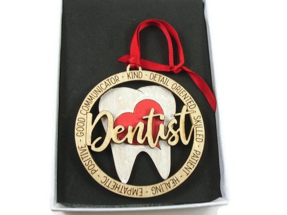 Dentist Christmas Ornament Laser Engraved And Hand Painted