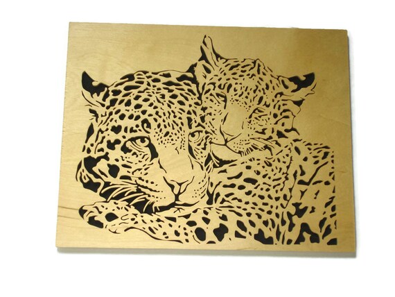 Leopard Couple Love Wall Hanging Art Handmade From Birch Wood By KevsKrafts