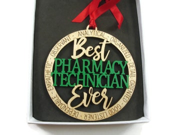 Best Pharmacy Technician Christmas Ornament Laser Engraved