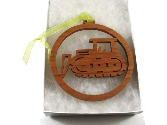 Bulldozer Excavator Christmas Ornament Handmade From Cherry Wood By KevsKrafts BN-5-M2