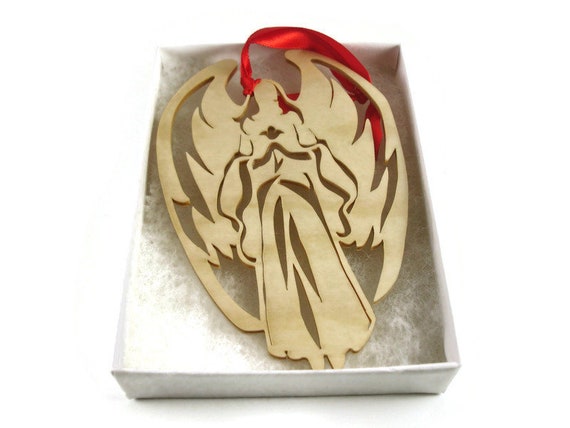 Angel Christmas Ornament Handmade From Birch Wood By KevsKrafts