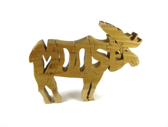 Moose Wood Puzzle Handcrafted From Poplar Wood By KevsKrafts