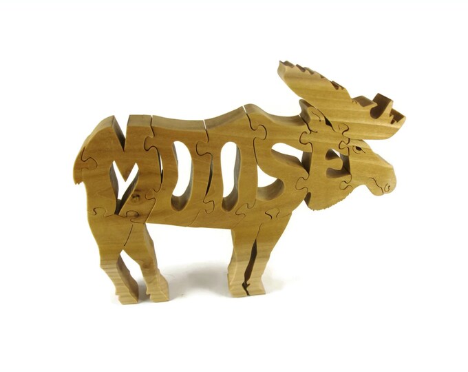 Moose Wood Puzzle Handcrafted From Poplar Wood By KevsKrafts