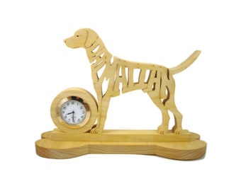 Dalmatian Quartz Desk Clock Handmade From Poplar
