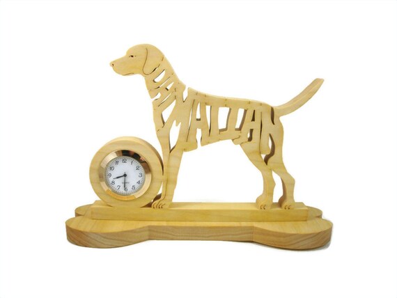 Dalmatian Quartz Desk Clock Handmade From Poplar