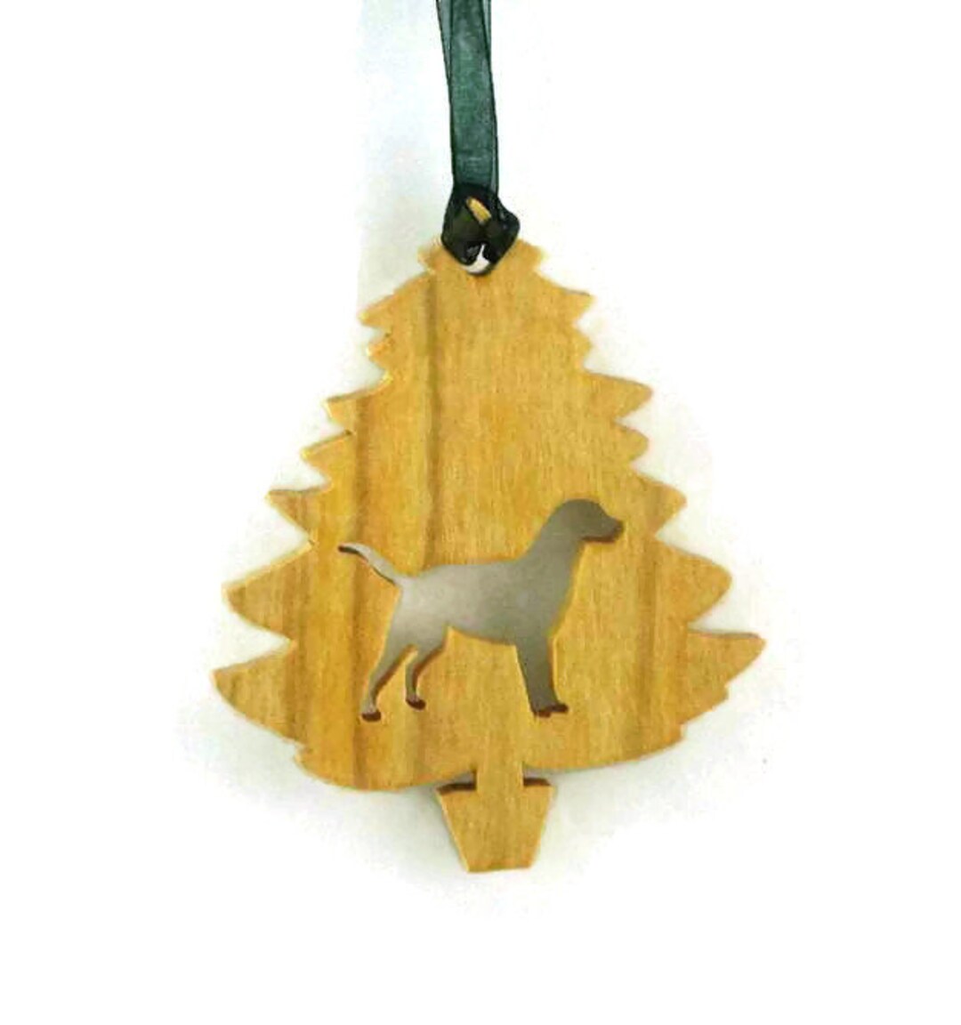 Labrador Retriever Christmas Tree Ornament Handmade From Birch Wood