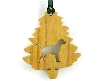 Handmade Birch Wood Labrador Christmas Tree Ornament