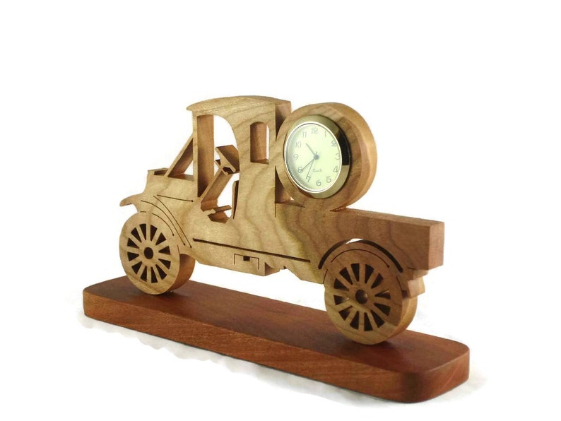 Antique Model A Style Truck Desk Clock Handmade From Cherry Etsy