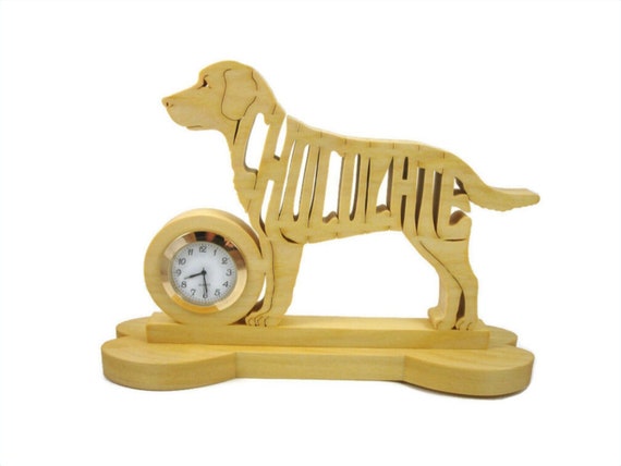 Chocolate Labrador Quartz Desk Clock Handcrafted From Poplar