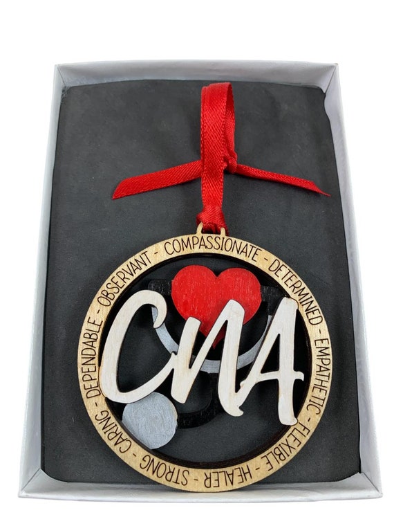 CNA Nurse Assistant Ornament Laser Engraved and Hand Painted
