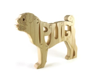 Pug Wooden Puzzle Handmade From Poplar Lumber By KevsKrafts