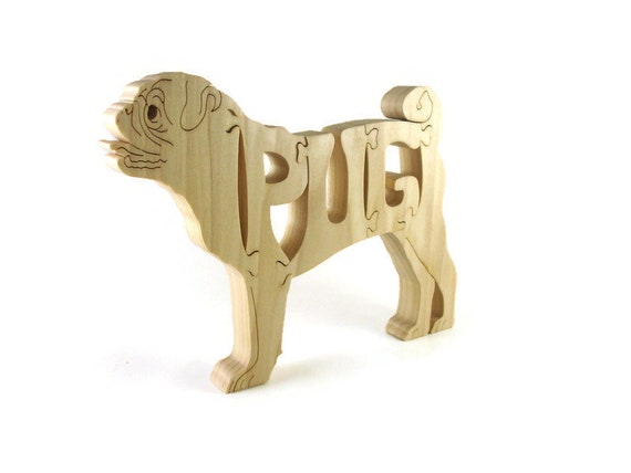 Pug Wooden Puzzle Handmade From Poplar Lumber By KevsKrafts