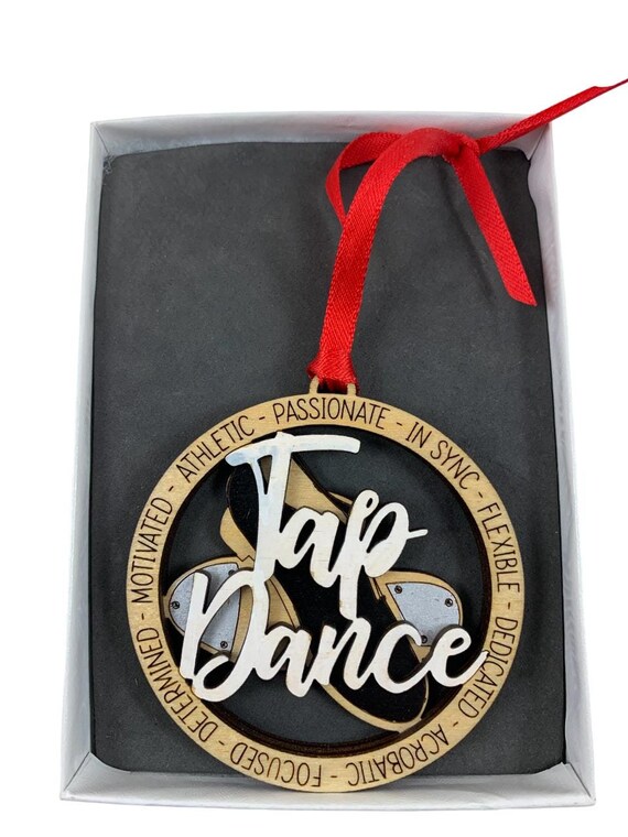 Tap Dance Wooden Ornament Laser Engraved And Hand Painted