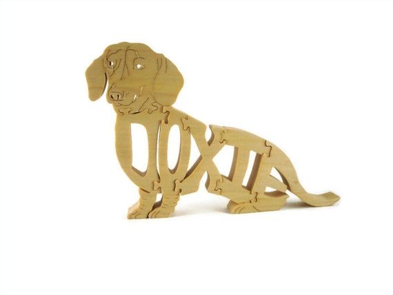 Doxy Wood Dachshund Puzzle Handmade From Poplar Hardwood By KevsKrafts