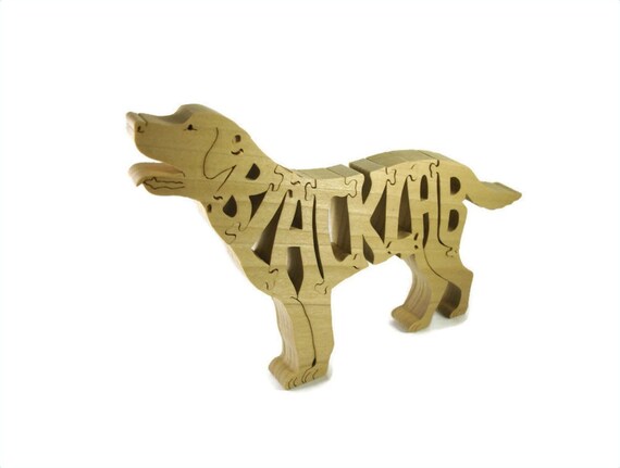 Black Labrador Wood Dog Scroll Saw Puzzle