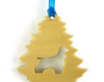 Cocker Spaniel Christmas Tree Ornament Handmade From Poplar Wood