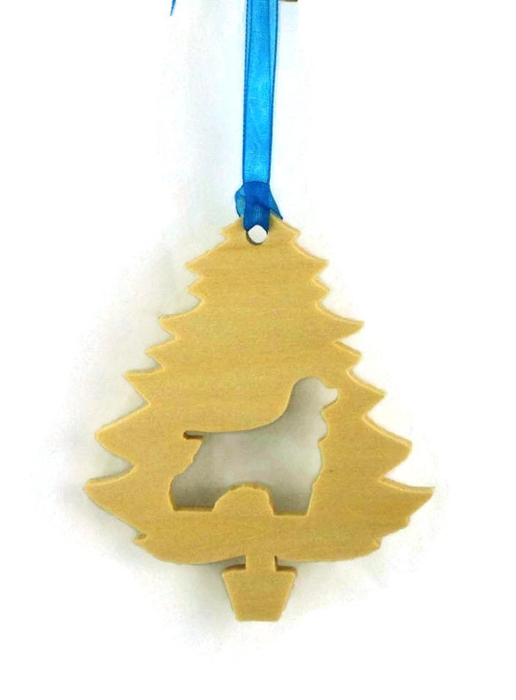 Cocker Spaniel Christmas Tree Ornament Handmade From Poplar Wood