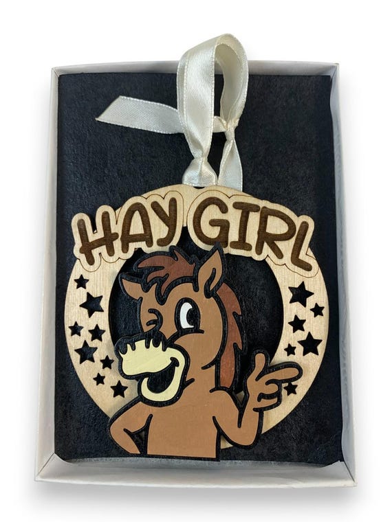 Funny Horse Ornament "Hay-Girl"