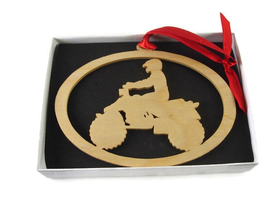 Quad / 4 Wheeler ORV Christmas Ornament Handmade From Birch Wood By KevsKrafts BN-13LB