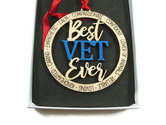 Best Veterinarian Ever Ornament Laser Engraved Hand Painted