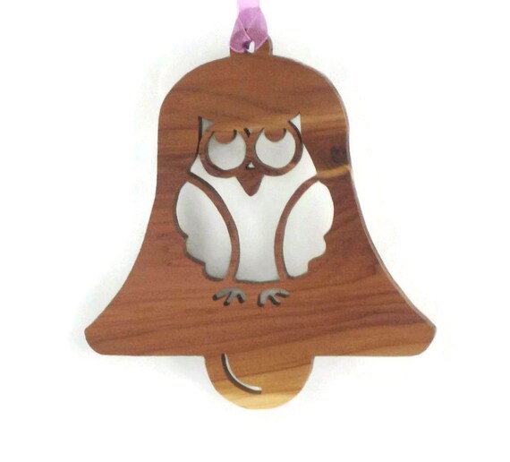 Owl Christmas Ornament Handcrafted From Cedar Wood