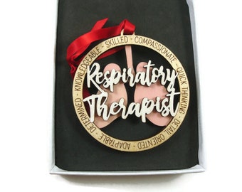 Respiratory Therapist Christmas Ornament Laser Engraved And Hand Painted