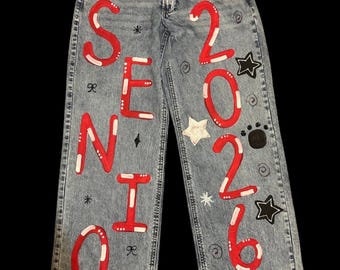 senior painted jeans