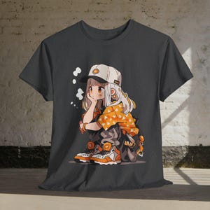 Anime Girl T-Shirt  Unisex Heavy Cotton Tee, Japanese Manga Streetwear, Otaku Graphic Shirt, Kawaii Cartoon Character Merch