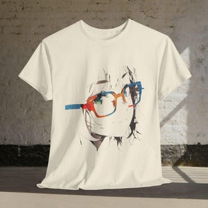Art Graphic T Shirt, Unisex Cotton Tee, Pop Art Inspired Top, Modern Casual Style, Unique Gift for Artists, Trendy Statement Shirt