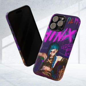 Jinx inspired Fan Art Phone Case: League of Legends Gamer Accessory