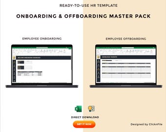 Paquete de Excel para la incorporación y salida de RR. HH. | Lista de verificación para nuevos empleados + Seguimiento de salidas de empleados | Kit de gestión del ciclo de vida del empleado