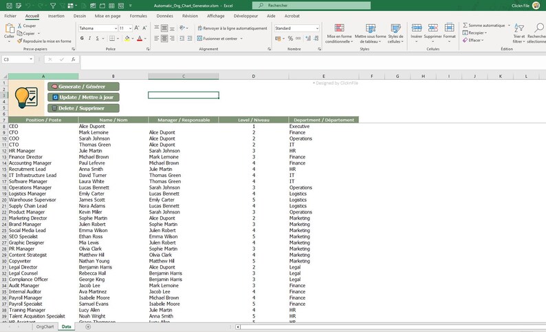 Organizational Chart Template Bundle | Excel + Google Sheets | Org ...