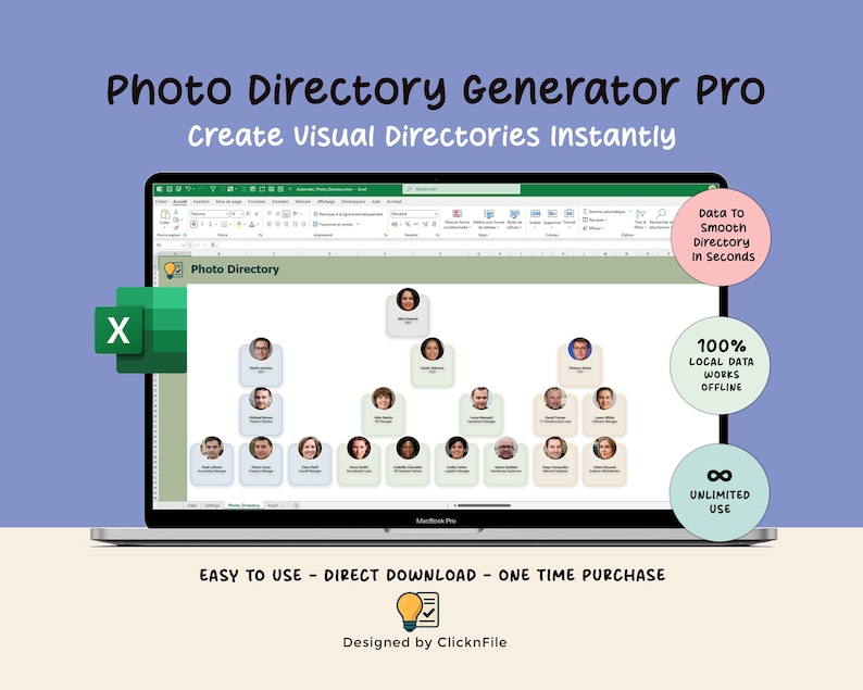 Visual Directory Format Excel Org Chart Generator With Photos, Photo Directory Builder, PDF and ...
