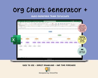 Generador de organigramas en Excel / Plantilla automática de organigramas