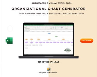 Generador de organigramas en Excel / Plantilla automática de organigramas